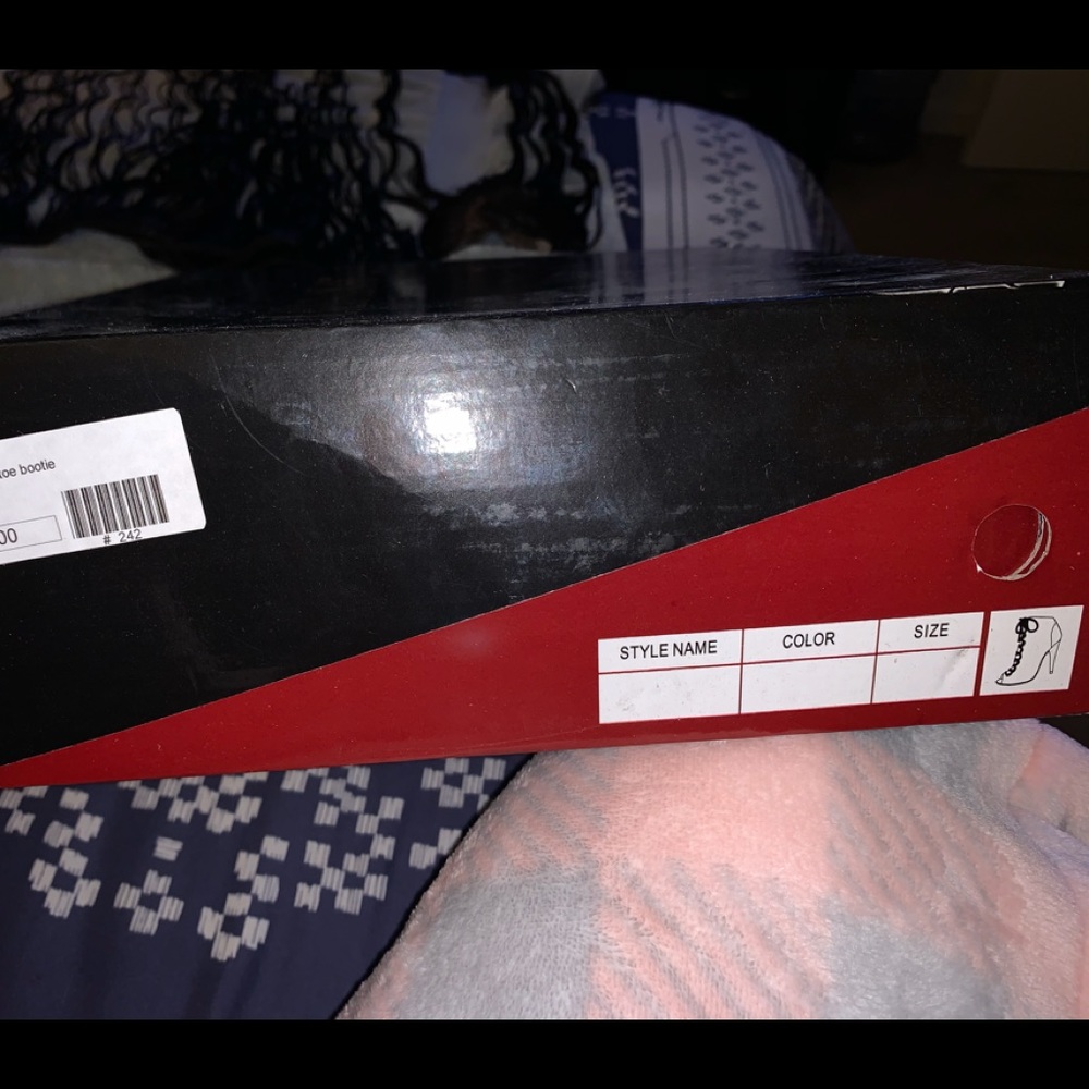 Black Open Toe Booties - image 2